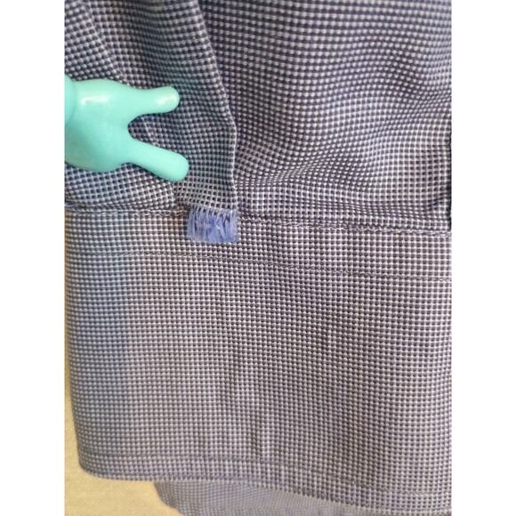 Ermenegildo Zegna Shirt Mens Medium Blue Micro Check Corpcore Office Button Down - Picture 4 of 12